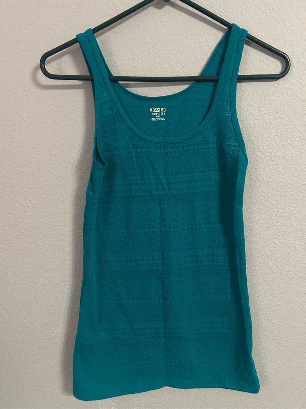 Mossimo Supply Co. Women Teal Textured Knit Tank Sleeveless Top  Size Medium